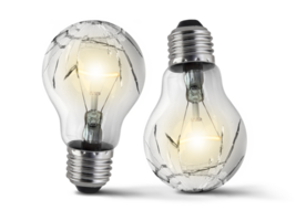 Broken bulb, transparent background png