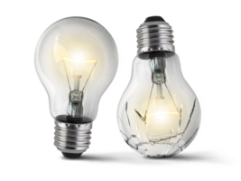 Broken bulb, transparent background png