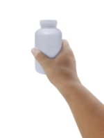 bottle of medicine on hand, transparent background png