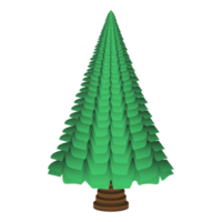 Christmas tree, modern flat design. Green pine, spruce. Can be used for printed materials. Colorful PNG illustration.