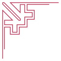 red corner line, border Chinese.Korean element lines. Japan .Asia dividing line. Chinese New Year png