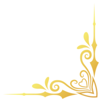 goud wijnoogst barok hoek ornament retro patroon antiek stijl acanthus. decoratief ontwerp element filigraan kalligrafie. u kan gebruik voor bruiloft decoratie van groet kaart en laser snijden. png