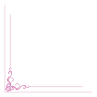 rosado Clásico esquina, Delgado línea victoriano medio siglos lujoso negro monograma marcos, diseño elementos recopilación, resumen iconos, sencillo símbolos de flores png