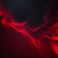 Shiny smoke. Glitter fluid. Red color particles texture paint waves on dark black abstract background. AI generated. photo