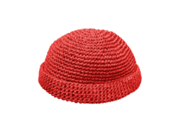 Red wool hat isolated PNG transparent