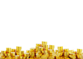 pile of gold coins PNG transparent