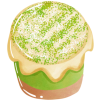 Paintings of cakes, desserts, and smoothies that are delicious to eat. png