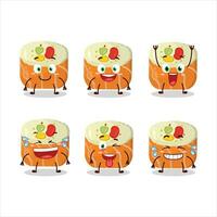 Cartoon character of norimaki sushi with smile expression vector