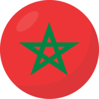 Morocco flag circle 3D cartoon style. png