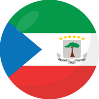 Equatorial Guinea flag circle 3D cartoon style. png