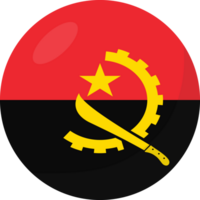 Angola flag circle 3D cartoon style. png