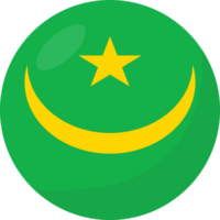 Mauritania flag circle 3D cartoon style. png