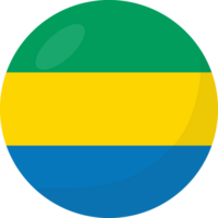 Gabon flag circle 3D cartoon style. png