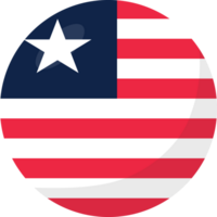 Liberia bandiera cerchio 3d cartone animato stile. png