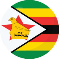 Zimbábue bandeira círculo 3d desenho animado estilo. png