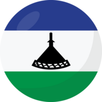 Lesotho flag circle 3D cartoon style. png