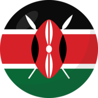 Kenya drapeau cercle 3d dessin animé style. png