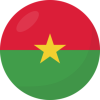 Burkina Faso flag circle 3D cartoon style. png