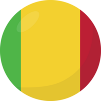 mali bandeira círculo 3d desenho animado estilo. png