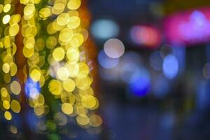 Abstract colorful light bokeh background, Glitter defocused abstract Twinkly Lights and Stars for background. photo