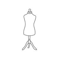 Hand drawn Kids drawing Cartoon Vector illustration tailors dummy Isolated on White Background
