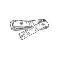 Hand drawn Kids drawing Cartoon Vector illustration measuring tape Isolated on White Background