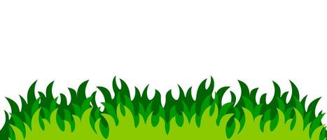 Green grass border horizontal. Vector design.