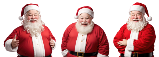 ai generative, set of photo santa claus on flat background blessed Christmas Eve png