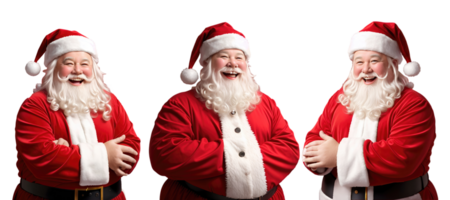 ai generative, set of photo santa claus on flat background blessed Christmas Eve png