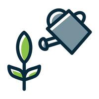 Watering Plants  Vector Thick Line Filled Dark Colors Icons For Personal And Commercial Use.