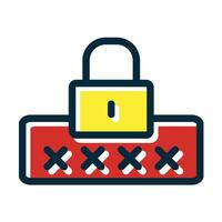 Password Vector Thick Line Filled Dark Colors Icons For Personal And Commercial Use.