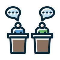 Debate Vector Thick Line Filled Dark Colors Icons For Personal And Commercial Use.