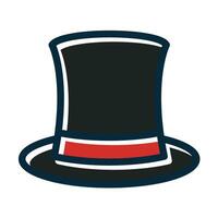 Top Hat Vector Thick Line Filled Dark Colors Icons For Personal And Commercial Use.