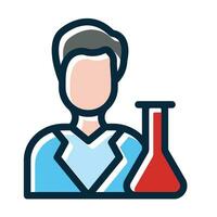 Scientist Vector Thick Line Filled Dark Colors Icons For Personal And Commercial Use.