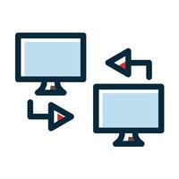 Remote Access Vector Thick Line Filled Dark Colors Icons For Personal And Commercial Use.