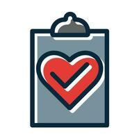 Health Check Vector Thick Line Filled Dark Colors Icons For Personal And Commercial Use.