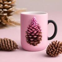 Mug realistic mockup of a mug for drinks front view. . photo