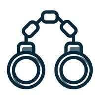 Handcuffs Vector Thick Line Filled Dark Colors Icons For Personal And Commercial Use.