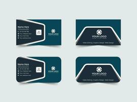 Double-sided modern business card illustration. Simple business card, modern design template.Stationery, print design.Creative and clean visiting card. vector