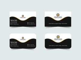 Double-sided modern business card illustration. Simple business card, modern design template.Stationery, print design.Creative and clean visiting card. vector