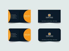 Double-sided modern business card illustration. Simple business card, modern design template.Stationery, print design.Creative and clean visiting card. vector