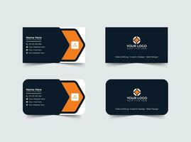 Double-sided modern business card illustration. Simple business card, modern design template.Stationery, print design.Creative and clean visiting card. vector