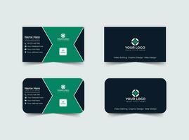 Double-sided modern business card illustration. Simple business card, modern design template.Stationery, print design.Creative and clean visiting card. vector