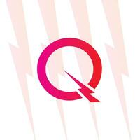 q letra logo con el eléctrico firmar, electricidad logo, poder energía logo, y icono vector