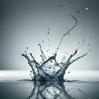 splash of water, Isolated On white background. Ai generative photo