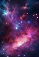 un espacio lleno con un montón de estrellas y nebulosas, vistoso nebulosa fondo, vistoso nebulosas. ai generativo foto