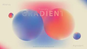 Trendy gradient background with vibrant colors and circle vector