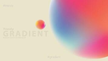 Trendy gradient background with vibrant colors and circle vector