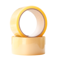 Two brown transparent tape in stack isolated with clipping path in png file format