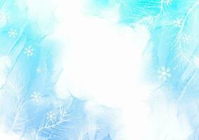 Christmas background with alcohol ink design and snowflakes vector